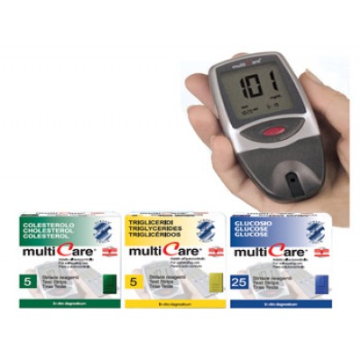 APPARECCHIO TEST GLUCOSIO,COLESTEROLO,TRIGLICERIDI KIT MULTICARE